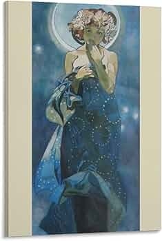 Amazon.co.jp: Alphonse Muchaアルフォンス・ミュシャ「月と星